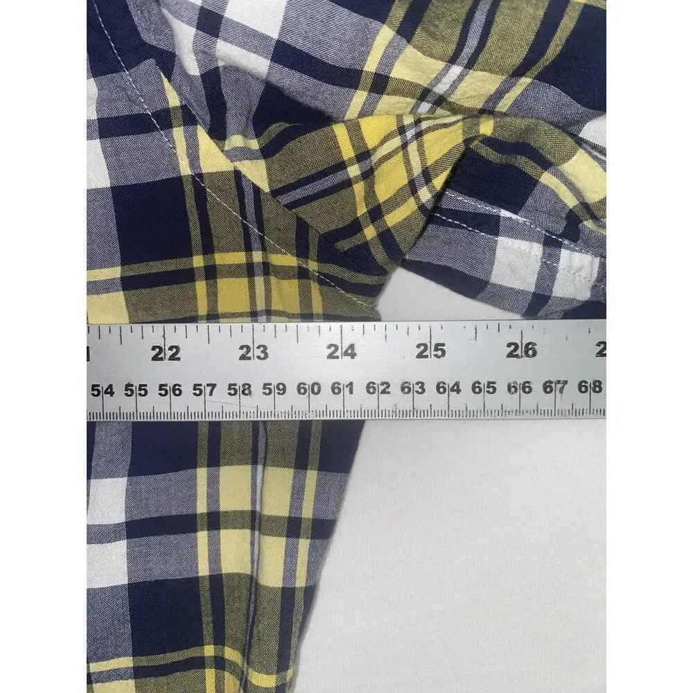 American Eagle Outfitters Shirt Mens XL Blue Plaid Long Sleeve Button Down
